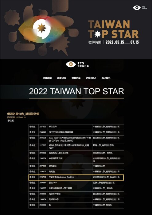 [獲獎] 2022  TAIWAN TOP STAR  台灣視覺設計獎圖片